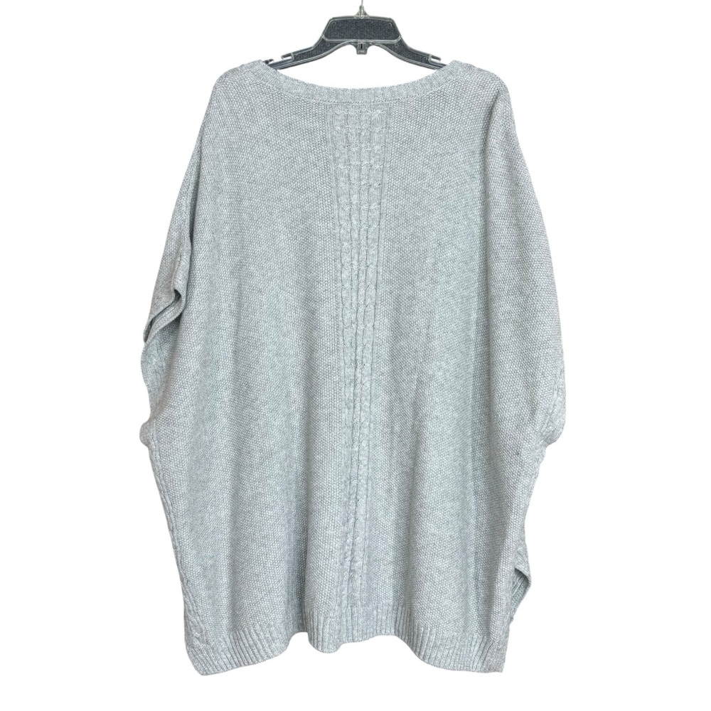 Talbots Oversized Cable Knit Poncho Sweater Gray Size L NWT - Picture 7 of 14